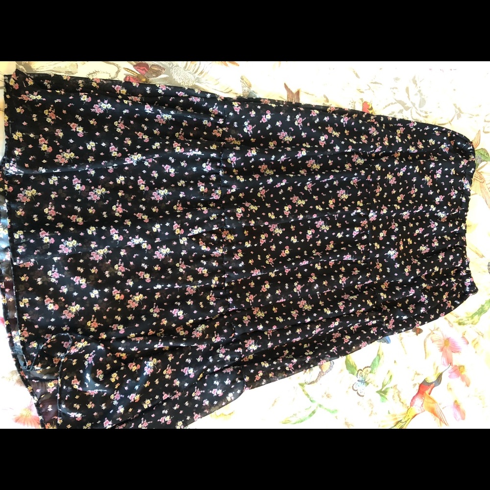 BP flowy black tiered maxi skirt